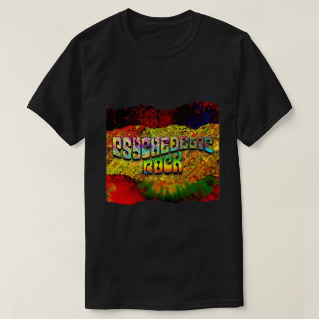 Camiseta Trippy Rock Psychedelic (Frente do Design)