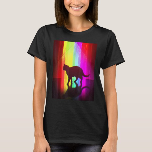 Camiseta Trippy Surreal Cat Acidwave Aesthetic Surrealism R (Frente)