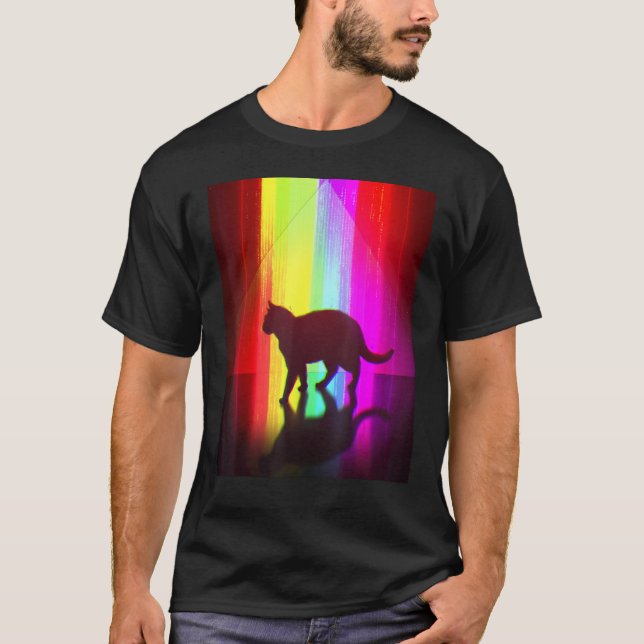 Camiseta Trippy Surreal Cat Acidwave Aesthetic Surrealism R (Frente)