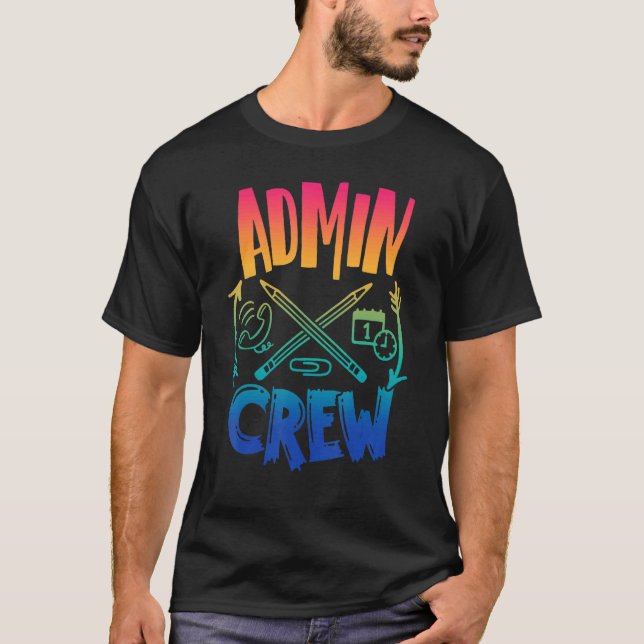 Camiseta Tripulação Admin De Volta À Escola Funcionarios (Frente)