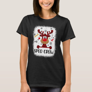 Camiseta Tripulação Búfalo Xadrez Reindeer Santa Hat Christ