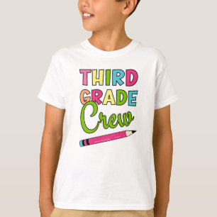 Camiseta Tripulação Colorida De Terceiro Grau De Volta À Es