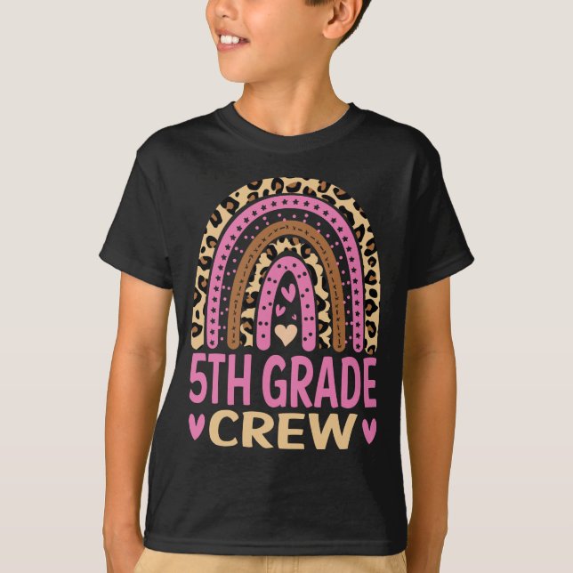 Camiseta Tripulação De 5 Grau Arco-Íris Leopardo De Volta À (Frente)