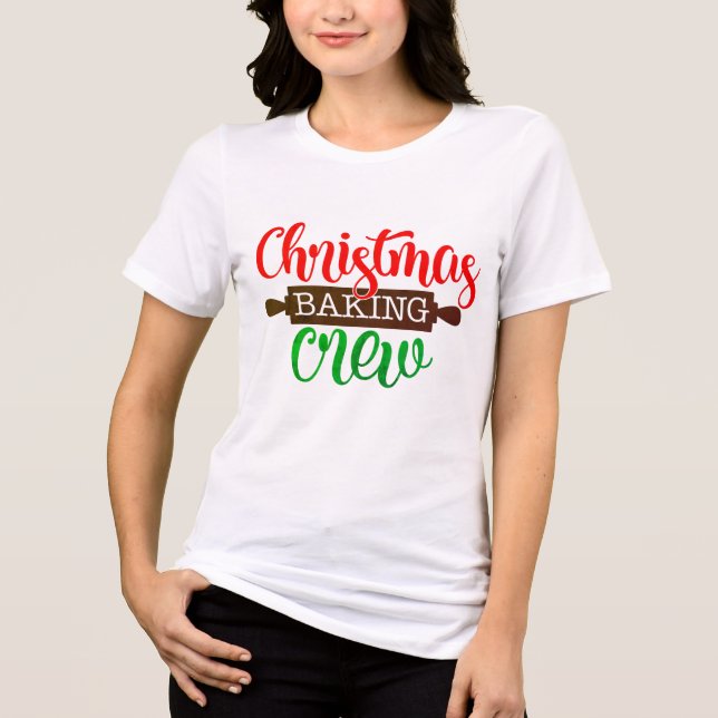 Camiseta Tripulação de Baking no Natal Moderno | Feriados e (Frente)