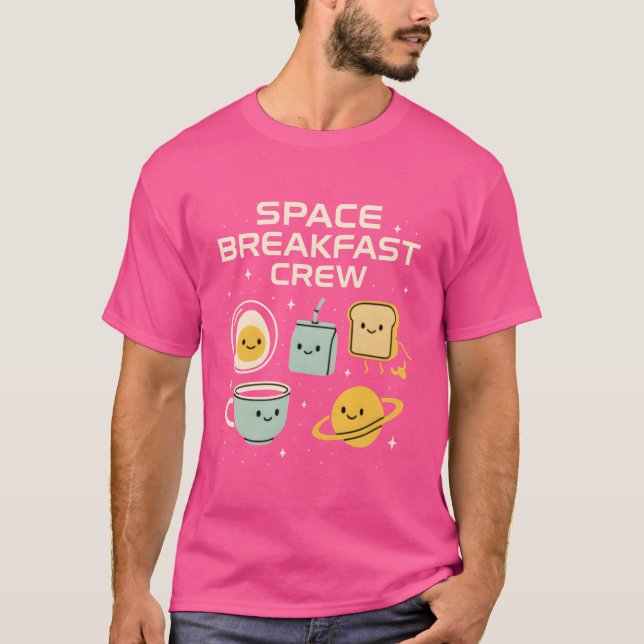 Camiseta Tripulação de Café da Manhã Espacial vintage (Frente)