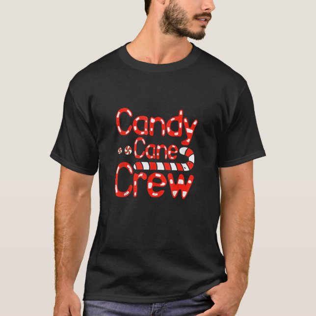 Camiseta Tripulação de Cane de Natal que Corresponde à Famí (Frente)