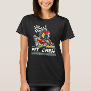 Camiseta Tripulação De Carros De Corrida Com Capacete Acele
