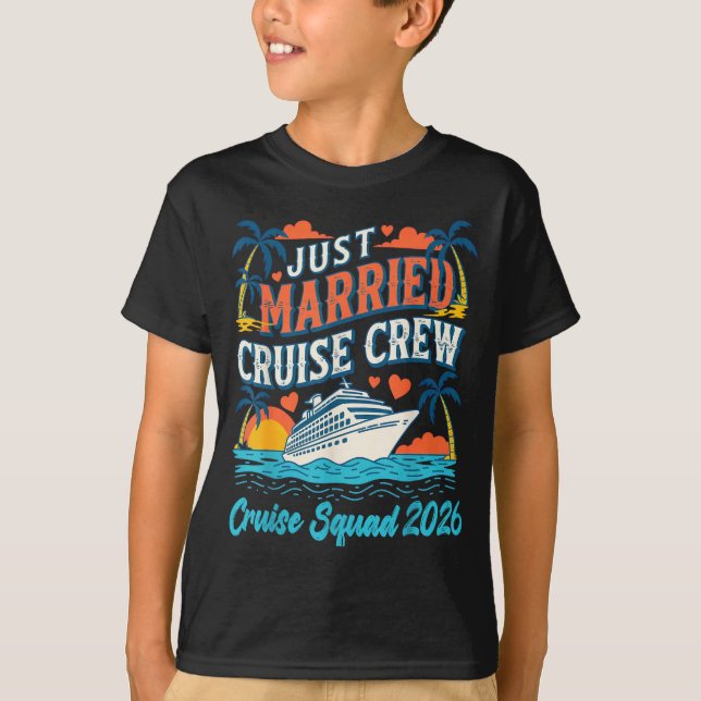 Camiseta Tripulação de cruzeiro casada férias de lua de mel (Frente)