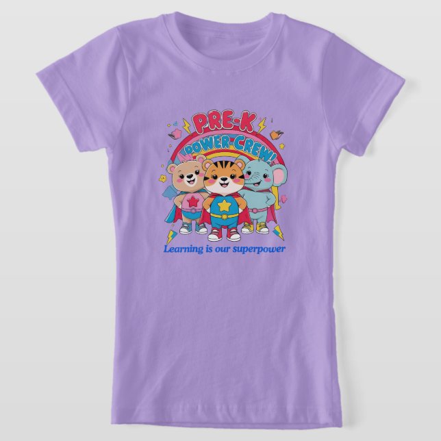 Camiseta Tripulação de Energia Pré-K - Pequena, mas poderos (Postura )