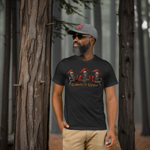 Camiseta Tripulação de Esqueleto Vermelho