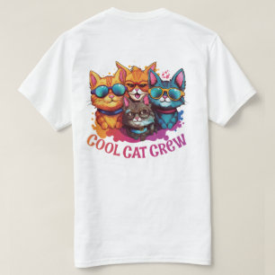 Camiseta Tripulação De Gato legal Assornada Gatos Vestindo