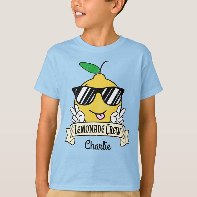 Camiseta Tripulação de Limonada - Mão de Paz de Kawaii e Óc (Frente)