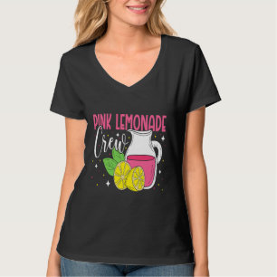 Camiseta Tripulação de Limonada Rosa Limonada Limão Sumo Ch