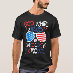 Camiseta Tripulação de Oncologia Vermelho Branco e Azul do