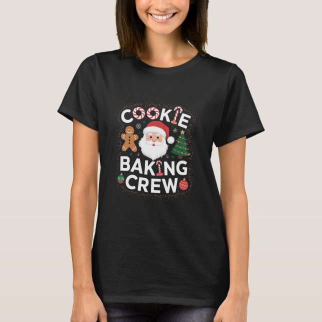 Camiseta Tripulação de Preparo de Biscoitos de Natal Natal  (Frente)