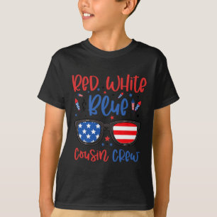 Camiseta Tripulação De Primo Vermelho Branco E Azul 4 De Ju