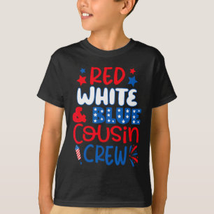 Camiseta Tripulação De Primo Vermelho Branco E Azul 4 De Ju