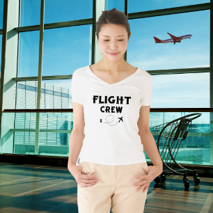 Camiseta Tripulação de Voo Avião Voando Moderno Férias
