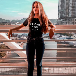 Camiseta Tripulação de Voo Avião Voando Moderno Férias