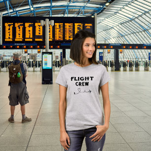 Camiseta Tripulação de Voo Avião Voando Moderno Férias