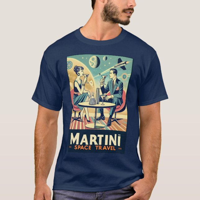 Camiseta Tripulação de Voo de Posteres de viagens Espaciais (Frente)