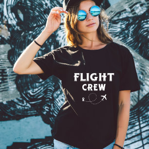 Camiseta Tripulação de Voo de Viagem Avião Voando Moderno F