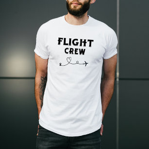 Camiseta Tripulação de Voo de Viagem Avião Voando Moderno F