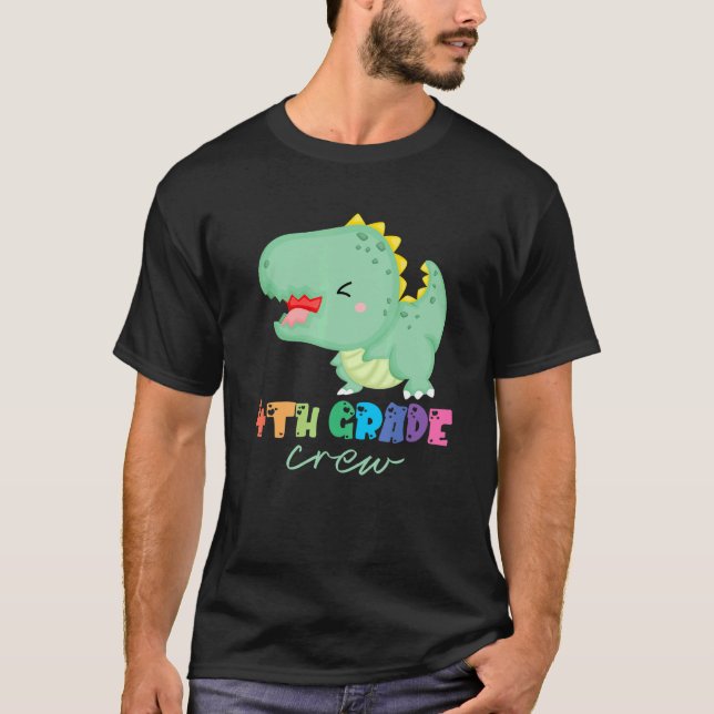 Camiseta Tripulação do 4º ano Dinossauro da Escola B (Frente)