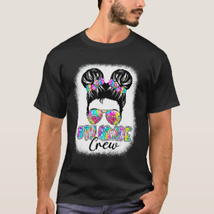 Camiseta Tripulação do 8º ano Mensageira, Garota Bun Tie Dy