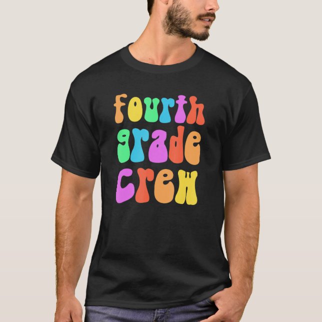 Camiseta Tripulação do Arco-íris do 4º Grau Retrô 4º Gr Peq (Frente)