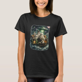 Camiseta Tripulação do Pug Fantasma em um Mar Assombrado
