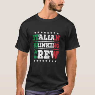 Camiseta Tripulação italiana de Bebendo Itália Bandeira Fun