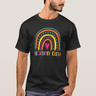 Camiseta Tripulação Pré-Escolar Estudantes Arco-Íris Profes