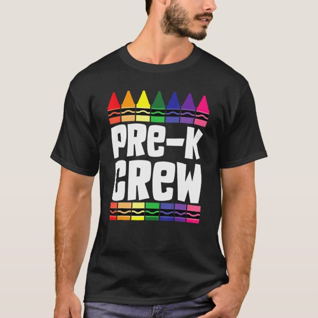 Camiseta Tripulação Pré-K De Volta Ao Professor (Frente)