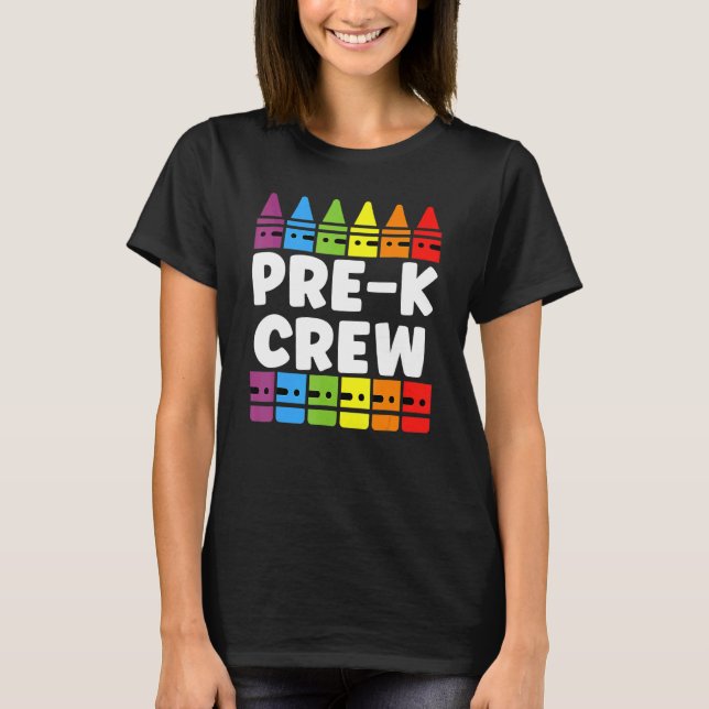 Camiseta Tripulação Pré-K De Volta Ao Professor (Frente)