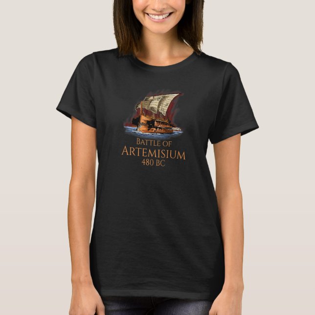 Camiseta Trirreme Grego Batalha De Artemísio História Marít (Frente)