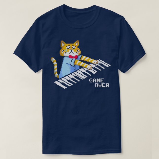 Camiseta Triste Cat jogando o teclado  (Frente do Design)