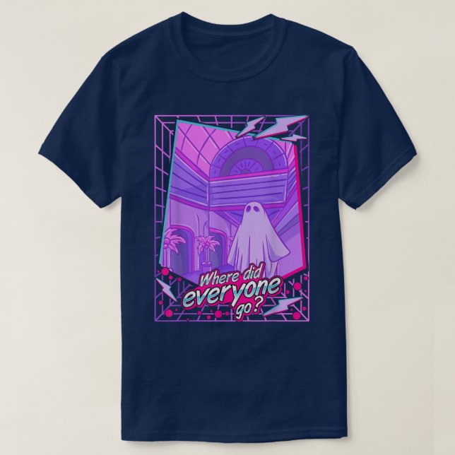 Camiseta Triste dos anos 1980, Vaporwave Ghost Sheet Ghost  (Frente do Design)