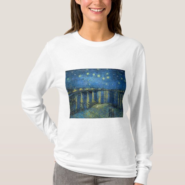 Camiseta Triste Night Over the Rhone por Vincent van Gogh (Frente)