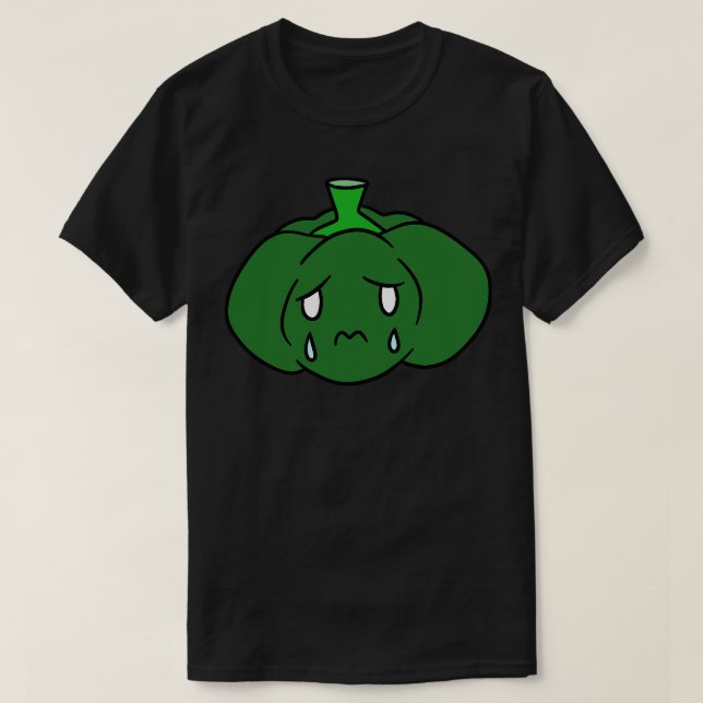 Camiseta Triste Pepper Verde Chorando (Frente do Design)