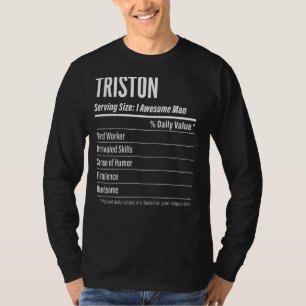 Camiseta Triston Servindo Dimensões Calorias do Rótulo Nutr
