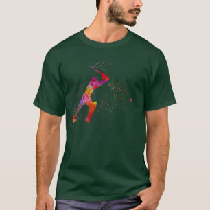 Camiseta Triturador de críquete, silhueta de aquarela3