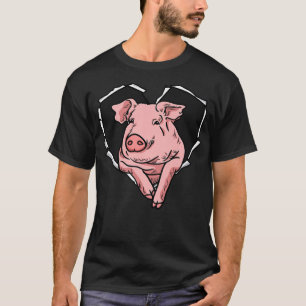 Camiseta Triturar A Face Do Porco Enrolado Buraco Cardíaco