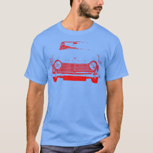 Camiseta Triumph TR4A 1960 - Clássico monoblock vermelho