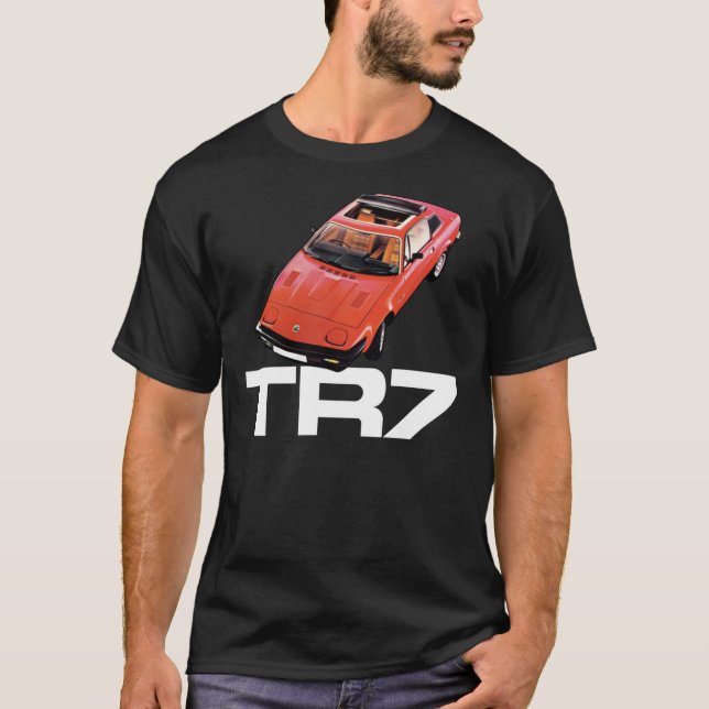 Camiseta Triumph TR7 - Vermelho com logotipo branco Classic (Frente)