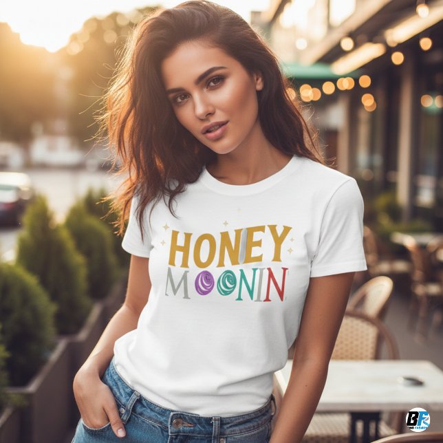 Camiseta TRIXIE Retro Tema dos Anos 70 Noiva de Lua de Mel (Criador carregado)