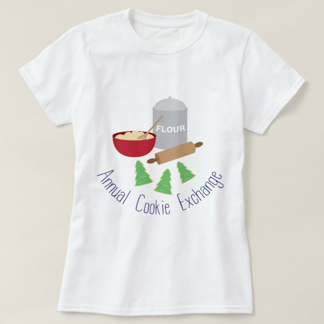 Camiseta Troca anual de cookies (Frente do Design)