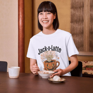 Camiseta Trocadilho de café de Dia de as Bruxas engraçado J