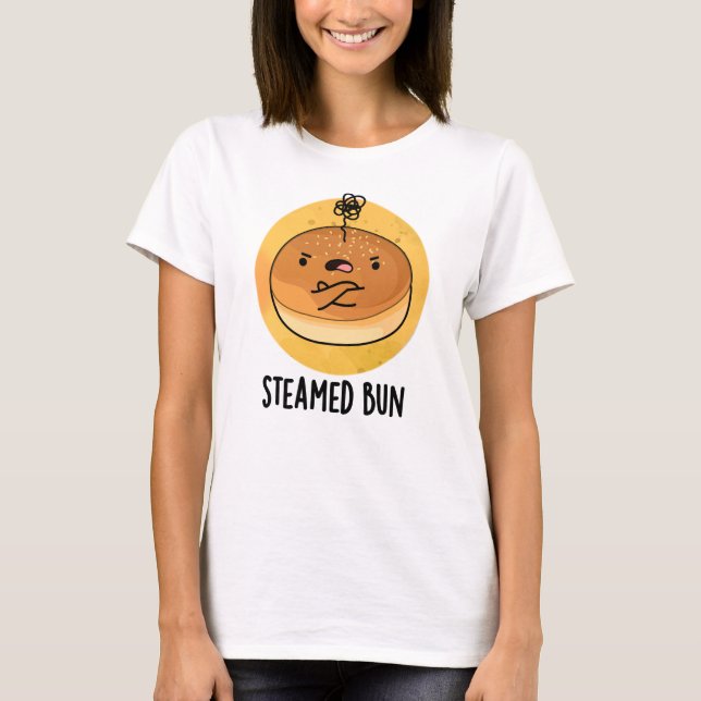 Camiseta Trocadilho de Comida Engraçado Steamed (Frente)