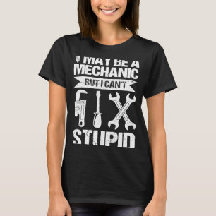 Camiseta trocadilho de piada de texto mecânico